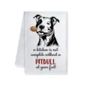 Canovaccio da cucina Pitbull con simpatica stampa di cane asciugamano assorbente dettaglio - 40x60cm / Pitbull