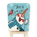 Christmas chair cover snowman holiday dining room decor cute winter party back protector - Style F