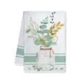 Toalla de cocina estampada en acuarela hoja de eucalipto paño microfibra absorbente - 40x60cm / Letra B
