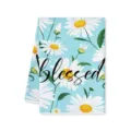 Canovaccio da cucina margherite con testo blessed, panno pulizia assorbente per la casa. - 40x60cm / Stile A