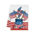 Vista dettagliata del canovaccio da cucina patriottico americano con motivo a girandola. - Stile A / 40x60cm