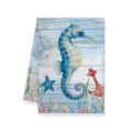 Toalla de cocina de caballito de mar acuarela pano absorbente para limpieza hogar - 40x60cm / Letra A