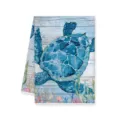 Vista detallada de cerca del paño de cocina absorbente con un bonito estampado de tortuga. - 40x60cm / Letra D