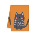 Primer plano detallado de un suave paño de cocina de microfibra con lindo gato gris. - 40x60cm / Estilo C