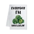 Toalla de cocina con estampado de coles de Bruselas, paño blanco gracioso para el hogar. - 40x60cm / Estilo B