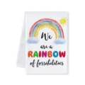 Kleurrijke keukendoek met regenboog citaat, zachte en absorberende theedoek voor decoratie. - Stijl F