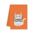 Detalle de paño de cocina de gato lindo, toalla de microfibra naranja para limpieza. - 40x60cm / Estilo A