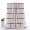 Katoenen ruitjes gezichtshanddoek zacht en absorberend geruit handdoek voor badkamer thuis - 34*75 cm / Beige Ruit