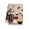 Torchon de cuisine thème café, chiffon microfibre doux avec motif vintage de café. - Style E