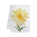 Toalla de cocina margaritas acuarela, paño suave y absorbente con estampado floral para el hogar. - 40x60cm / Letra D