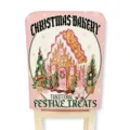 Funda de silla de navidad rosa con diseno de casa de jengibre para comedor tan festivo - 1 pieza / Estilo D