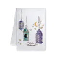 Asciugamano da cucina in microfibra stampato Eid Mubarak, panno decorativo festivo. - Stile D / 40x60cm