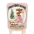 Funda de silla Navidad rosa festiva comedor hogar decoracion lavable tela protector - 1 pieza / Estilo C