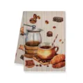 Essuie-main de cuisine en microfibre avec motif café et pâtisserie, très absorbant. - 40x60cm / Style C
