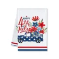 Amerikaanse onafhankelijkheidsdag keukendoek rood blauw bloemen patriottische theedoek - Stijl E