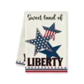 Amerikaanse Onafhankelijkheidsdag patriotische keukentheedoek met sterren en print. - Stijl L