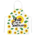 Sonnenblumen Druck Kuechenschuerze Detail, niedliches Pflanzenmuster Kochbackenschuere. - Buchstabe A