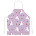 Bonito delantal de cocina con estampado de unicornio babero impermeable para el hogar - Estilo B