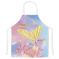 Delantal de cocina impermeable cola de sirena con correas blancas para cocinar y hornear - Estilo D