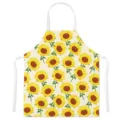 Cute sunflower printed apron, perfect for kitchen cooking, baking, and daily housework use. - Letter E