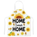 Sunflower kitchen apron with cute floral print and text, perfect for cooking and baking. - Letter F