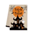 Halloween kitchen dish towel funny ghost pumpkin spider web printed decorative cleaning towel - 40x60cm / Style B