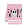 Carino strofinaccio da cucina rosa di Halloween con pois bianchi per la pulizia della casa. - 40x60cm / Modello C