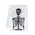 canovaccio da cucina con teschio di halloween bianco e nero divertente cotone assorbente - 40x60cm / Lettera B