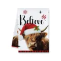 Kerst Hoogland Rund theedoek feestelijke keuken vaatdoek winter vakantie huis decoratie - Letter E