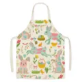 Easter printed linen-like kitchen apron for cooking, baking, household cleaning tasks. - Easter-2