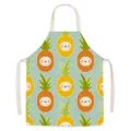 Cute cartoon pineapple kitchen apron for cooking baking anti-fouling adjustable linen fabric home use - Easter-7