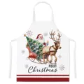 Christmas kitchen apron with Santa reindeer print holiday cooking baking bib for home use - Kids One Size / Style A