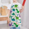 Kids Dinosaur Apron Cute Cartoon Cooking Bibs Waterproof Kitchen Toddler Chef Apron - Kids One Size / Letter A