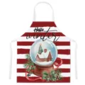 Christmas winter snow globe pattern kitchen apron red white striped holiday cooking bib - Kids One Size / Style C