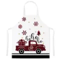 Christmas buffalo plaid truck kitchen apron with gift and snowflake patterns for cooking. - Kids One Size / Style B