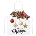 Christmas Kitchen Apron White Festive Pine Ornament Cooking Bib Holiday Gift Party Supply - Kids One Size / Style B