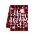Natale rosso nero plaid strofinaccio cucina festivo tavolo da pranzo decorativo con albero - 40x60cm / Stile A