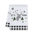 Canovaccio da cucina di Natale con cervo e stampa scozzese per decorazione tavola festa asciugamano - 40x60cm / Lettera D