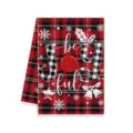 Asciugamano da cucina di Natale quadri rosso nero tovagliolo decorativo festivo stampa - 40x60cm / Stile B