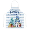 Christmas holiday apron with cute gnome and tree print, waterproof kitchen cooking bib. - Style F