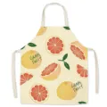 Leinenmischung Schürze mit Grapefruitdruck, süßes Obstmuster Küchen Kochlätzchen für Erwachsene. - Einheitsgröße / Orange