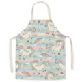Süße Küchenschürze mit Einhorn-Druck, Regenbogen und Sternen, bequemer Stoff zum Kochen. - Einhorn 11