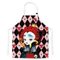 Queen of hearts cartoon princess kitchen apron waterproof cooking sleeveless apron bib. - Red Queen