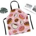 Simpatico grembiule da cucina con stampa ciambelle per casa, cucina e ristorante. - Ciambella e Caffè (W337602)