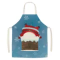 Christmas cartoon Santa apron kitchen cooking baking waterproof linen festive holiday gift - MisD014