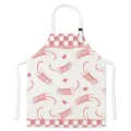 Red and white cute cat apron kitchen cooking baking waterproof anti-fouling bib for home use - Kids' One Size (3-8 Years) with Adjustable Buckle / Lazy Kitten