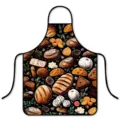 Stilvolle schwarze Küchenschürze mit niedlichem Bäcker-Muster, ölabweisend zum Kochen. - Einheitsgröße / Backen in der Küche 1
