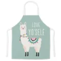 Cute cartoon llama print kitchen apron with adjustable straps for home cooking baking. - Kids One Size / Style C