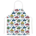 Cartoon car pattern printed kitchen apron, household anti-stain sleeveless cooking bib. - Kids One Size / Style C