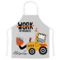 Cute cartoon zebra construction vehicle printed kitchen apron, anti-stain cooking bib for home use. - Kids One Size / Style D